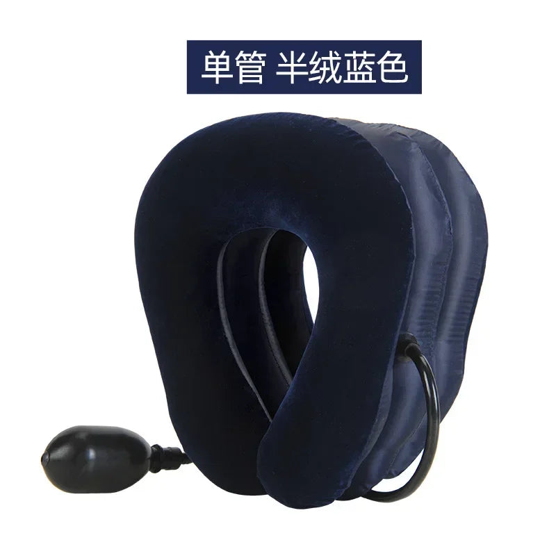 U Shape Neck Pillow Air Inflatable Pillow Cervical Neck Head Pain Traction Support Soft Brace Home Camping Travel Accessories