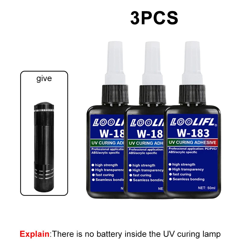 Hot Sell UV Hard Resin Adhesive UV Glue Welding Kit 50g/1000g DIYJewellery Making For Jewellery Glass Metal 1-Minute Fast Curing