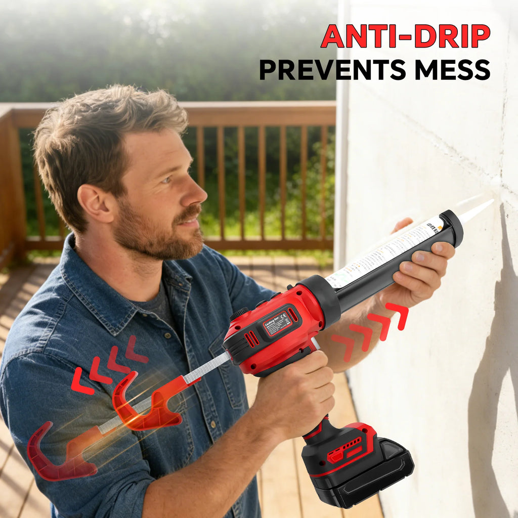 Electric Caulking Gun Stepless Speed Cordless Silicone Gun 10oz/300ml Glass Glue Gun Filling Sealing For Milwaukee 18V Battery