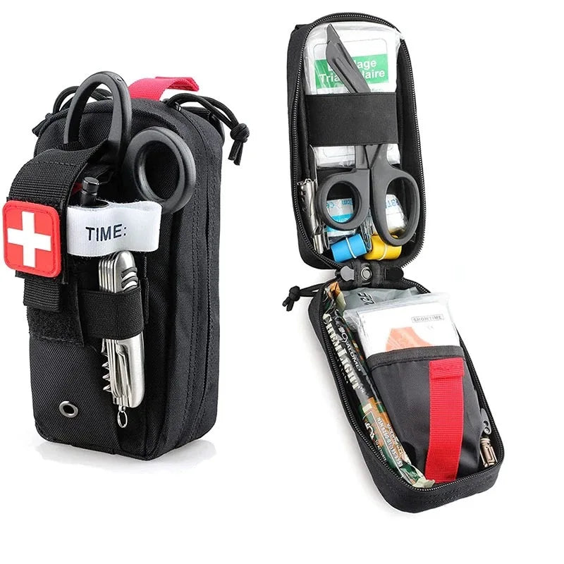 First Aid Kit Tourniquet Medical Rescue EDC Pouch Gauze Scissors Molle Survival Tool For  Camping Hiking
