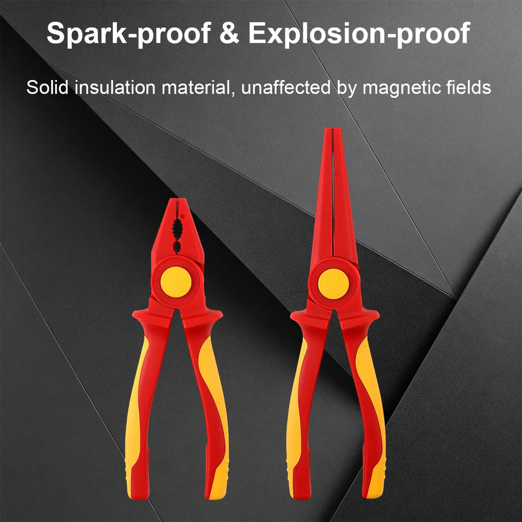Multifunctional VDE 1000V Insulated Wire Pliers Electrical Special Plastic Needle-nose Pliers for High Voltage Work