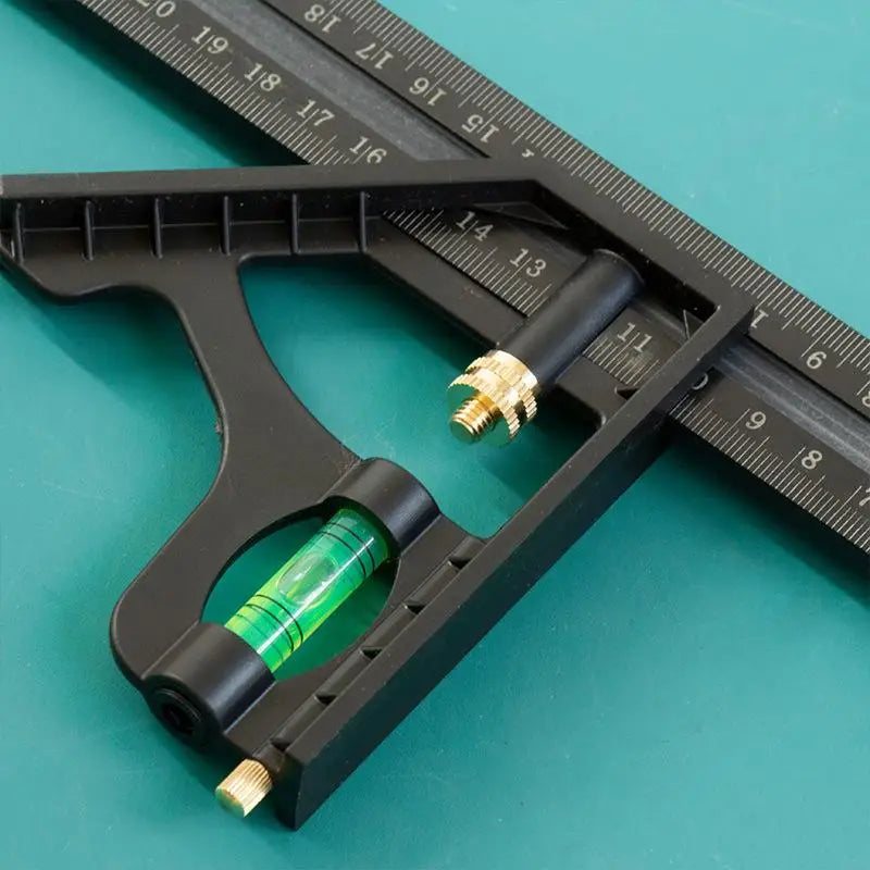 15/20/25CM Adjustable Combination Right Angle Ruler 45/90 Degree With Bubble Level Gauge Multifunctional Measuring ToolsHotsale