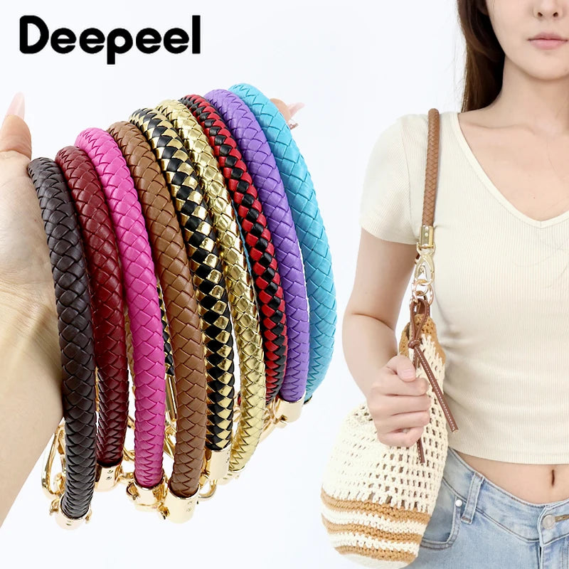 1Pc Deepeel 40-60cm PU Leather Bag Strap Handbag Handles Chain Women's Bags Shoulder Belt Metal Buckles Replacement  Accessories