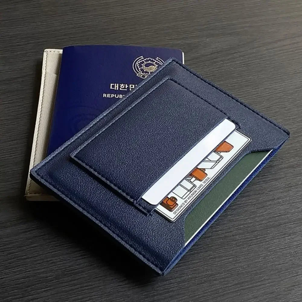Unisex Passport Cover - Waterproof PU Leather with Multi-Slots - Portable Card Holder for Women & Men
