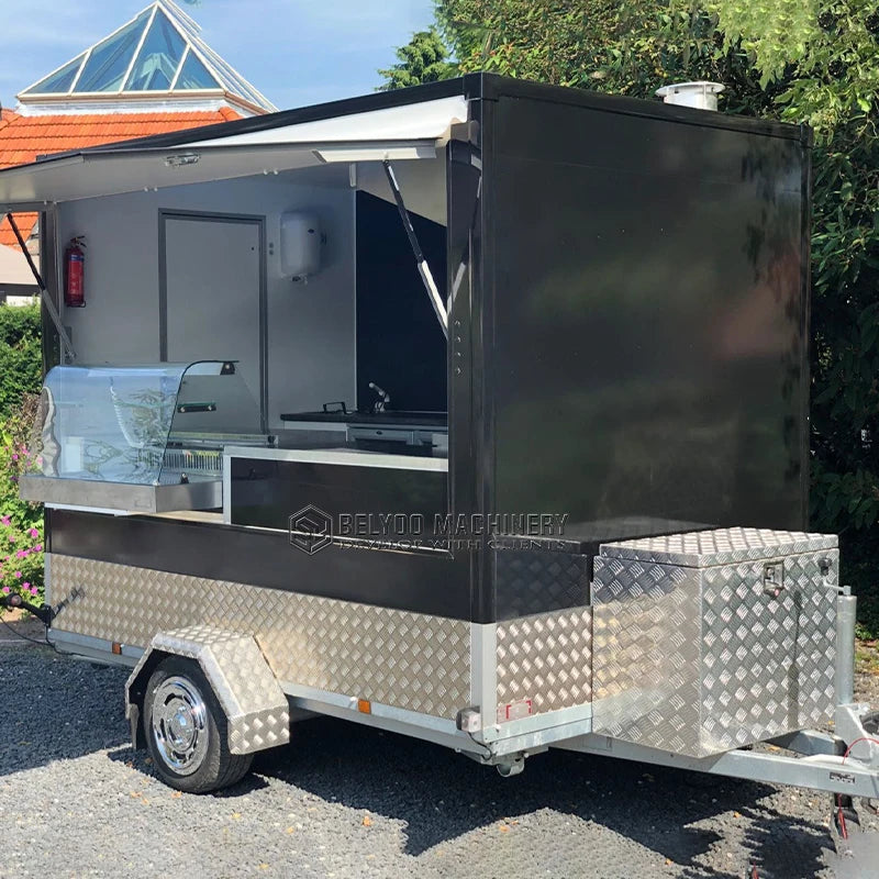 Belyoo 2026 9.8ft Street Food Trailer Mobile Hot Dog Stand Food Truck With Full Kitchen Juice Vending Trailer Ice Cream Truck