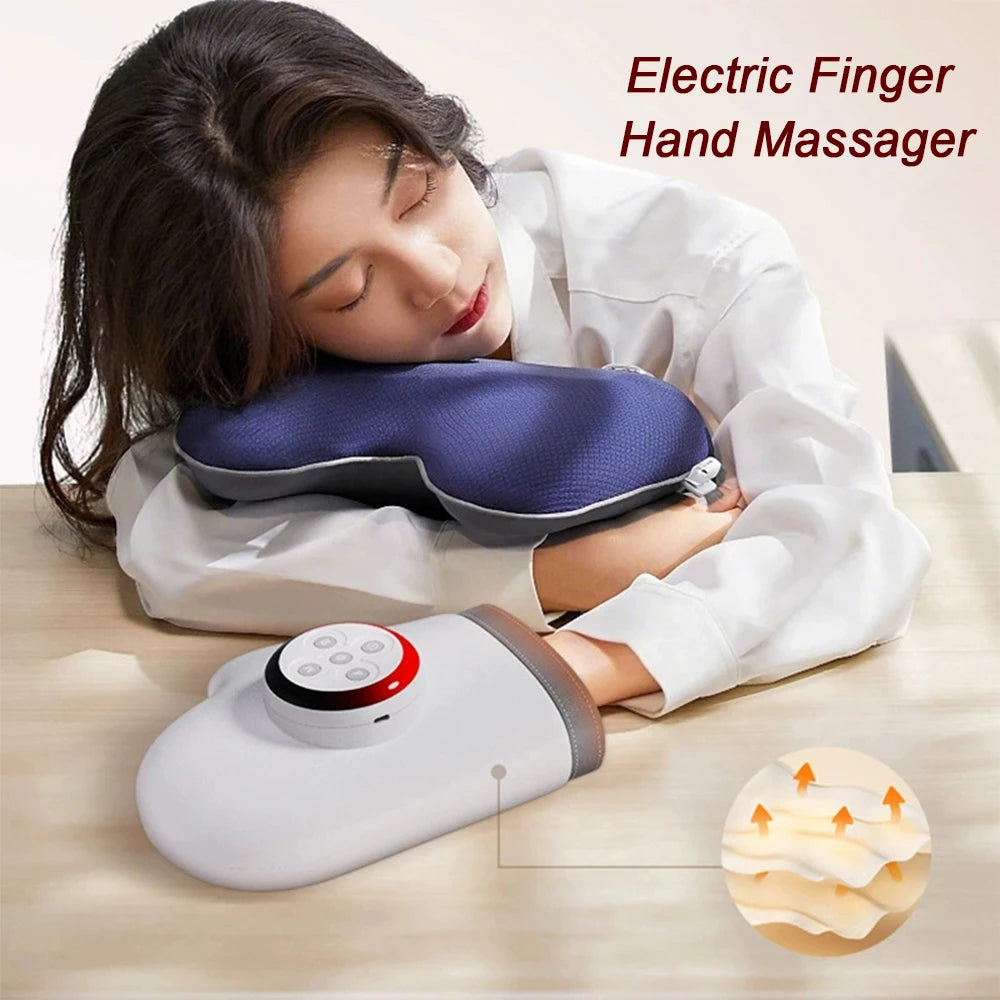 Electric Hand Massager Air Pressure Kneading Wrist Massager Airbag Finger Massage Glove Hot Compress Acupoint Finger masajeador
