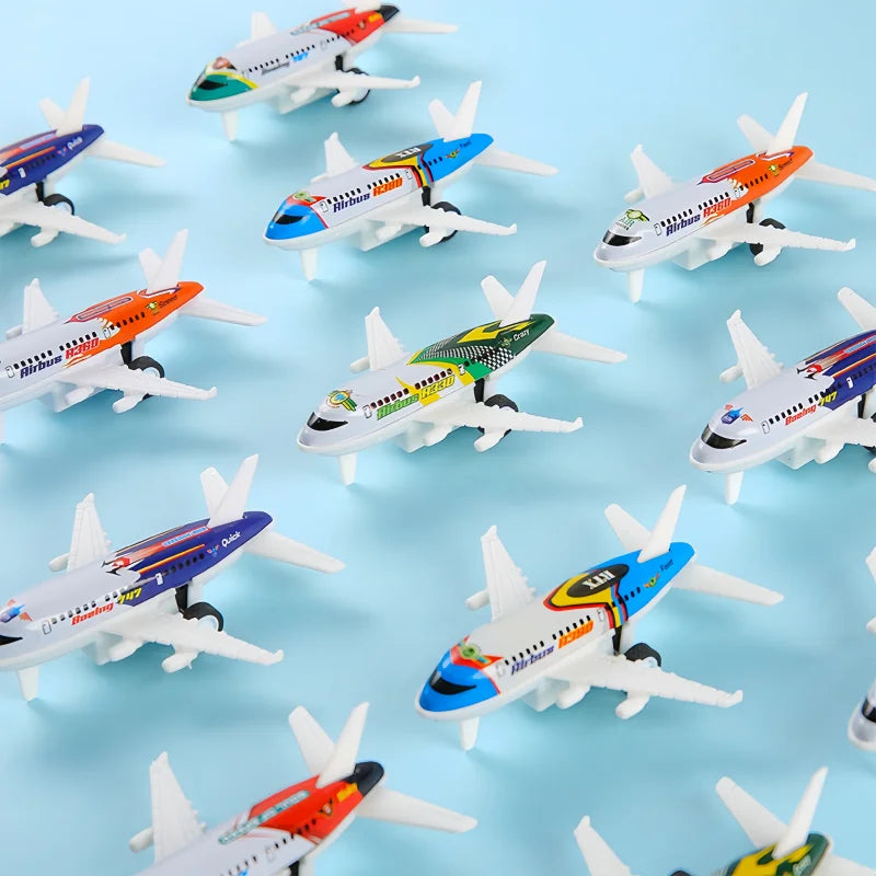 3PCS Airplane Model Fidget Toy Mini Plastic Airplane Model Pull-Back Sliding Crash-Resistant Airplane Toy Birthday Party Favor