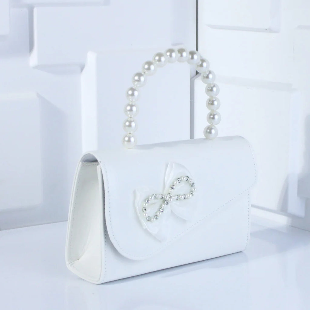 Elegant style fashion flower women dinner bag bow pearl handbag love dress bag