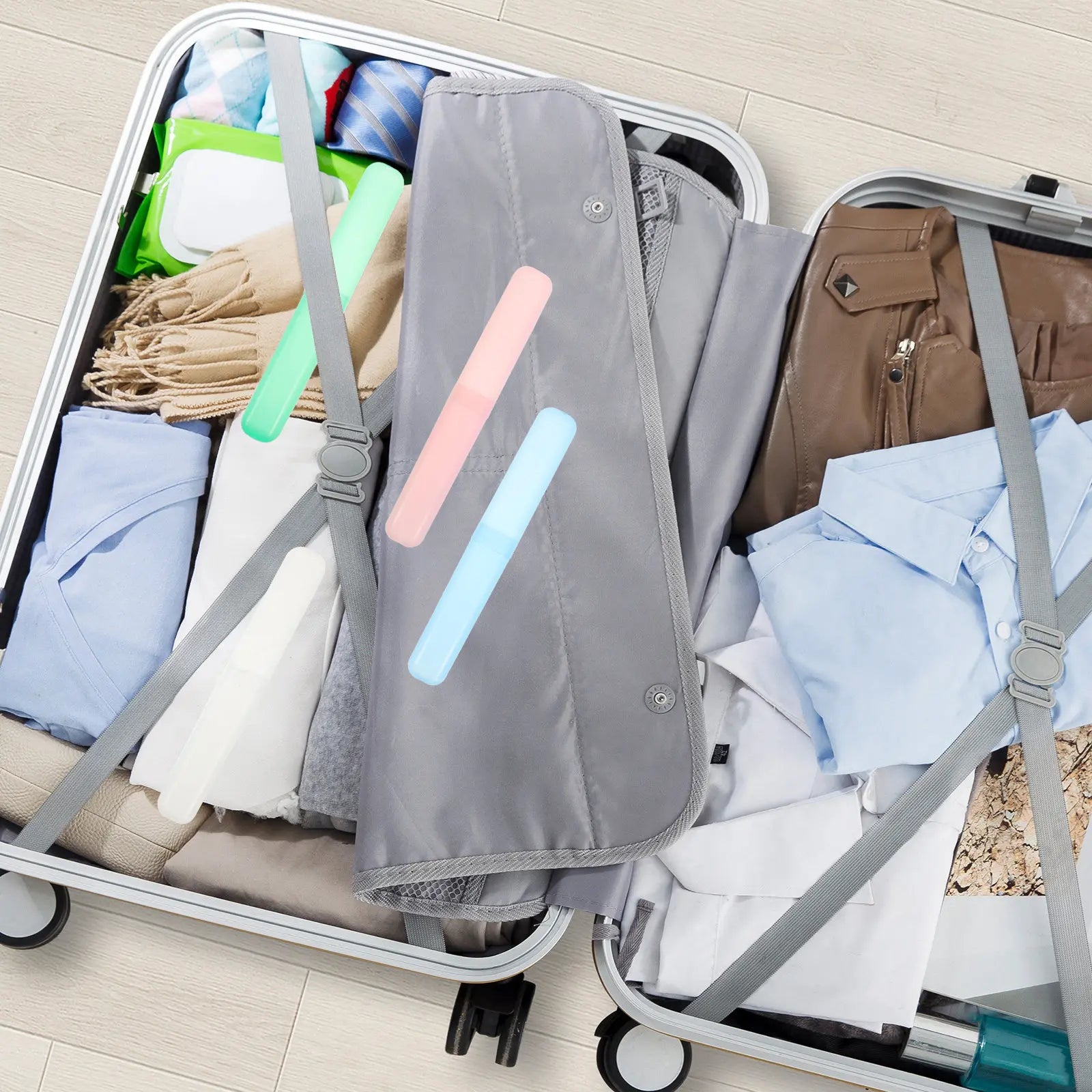 8Pcs Travel Toothbrush Holder Portable Lightweight Plastic Single Toothbrush Box Cover for Camping Vacation Business