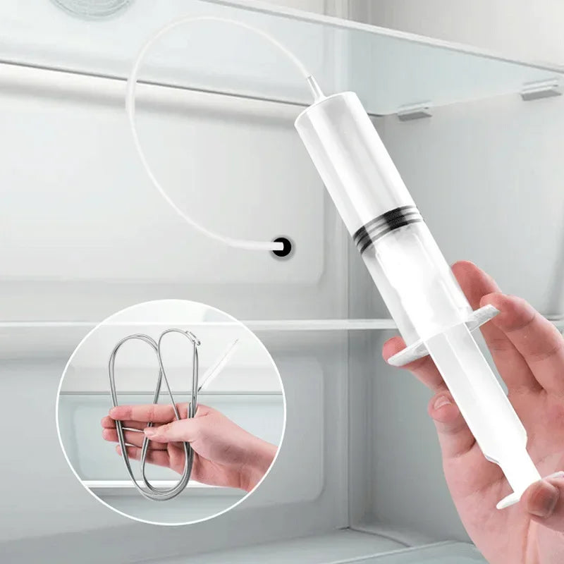 Refrigerator Drain Clean Brush Wash Brush Suction Syringe Hose Fridge Cleaner Stick Dredge 1.5M Drain Hole Kit Cleaning Tools