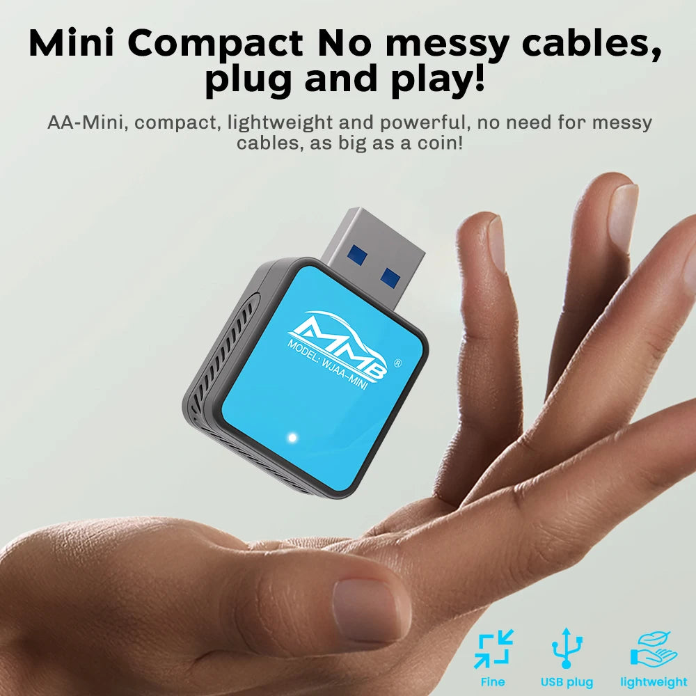 MMB Mini 2in1 Wired to Wireless CarPlay Adapter Android Auto Dongle for VW Haval Audi Kia Porsche Lexus 98% Cars Plug and Play