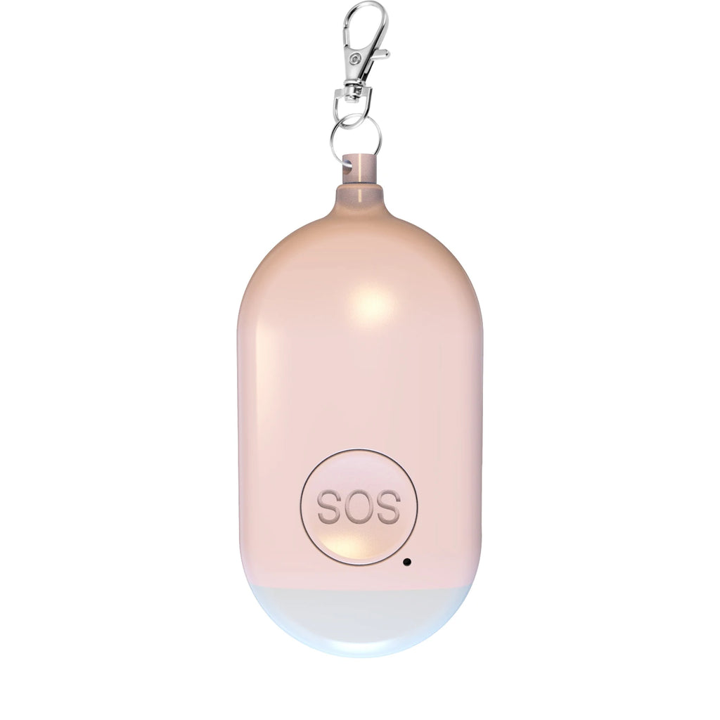 Rechargeable Self Defense Keychain Alarm 130dB Loud Emergency Personal Siren with Flashing Strobe Light SOS Safety Alert Device