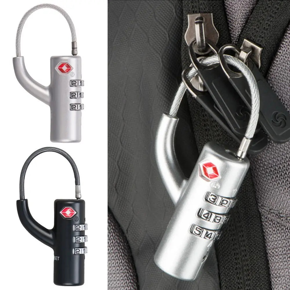 Waterproof Cable Luggage Lock Small Padlock Smart Combination Lock Customs Code Lock TSA Customs Lock Padlock with Steel Cable
