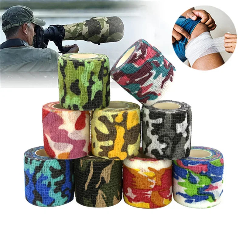 New Self Adhesive Non-woven Colorful Bandage Survival Elastic Band Wound Protection Joint Fixation Outdoor Emergency Equipment