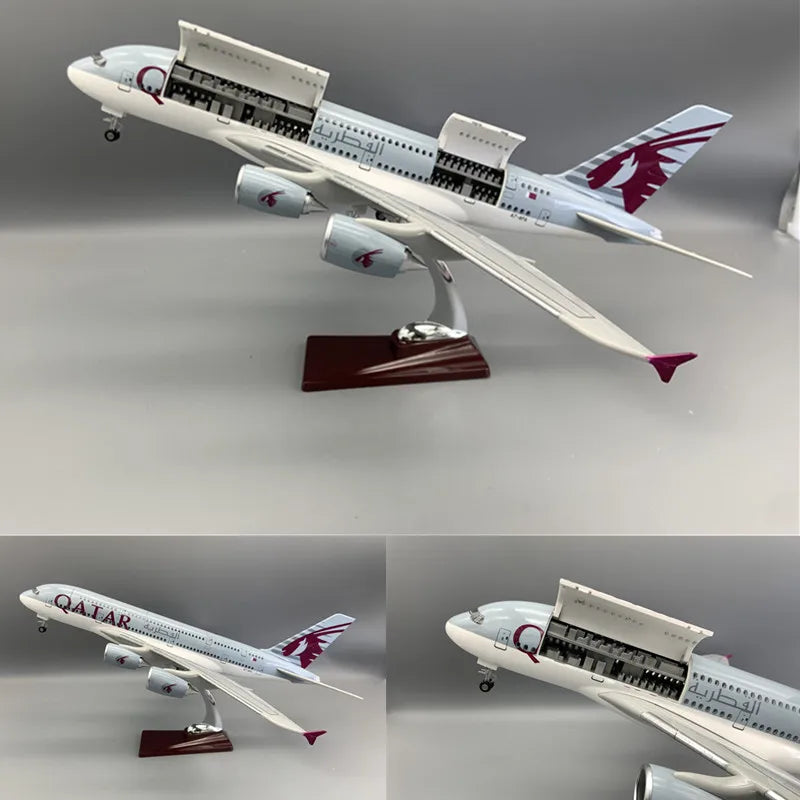 1:160 Diecast Model Emirates/Lufthansa/Prototype/Thailand A380Airways Openable Cabin Door Airplane With Light Airline Collection