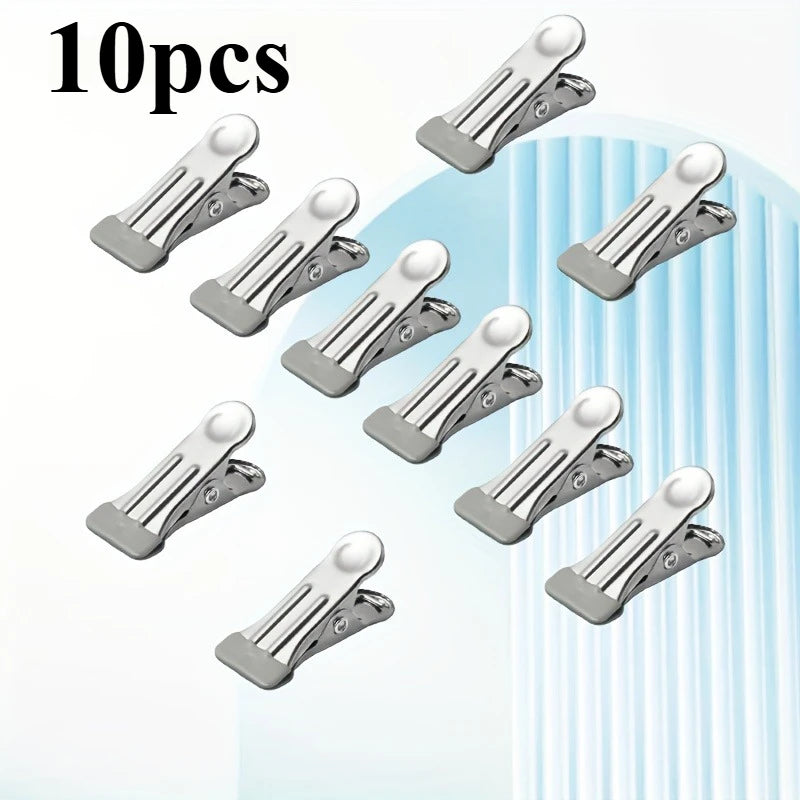 1/10pcs Multifunctional  Metal Clips: Sealing & Windproof clothes pins, Multipurpose Sealing Clips  Fixed Clamp 5.5x2.2cm