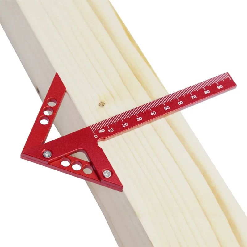 45/90 Degree Center Finder Woodworking Square Right Angle Line Gauge Aluminum Scribe Carpenter Ruler Wood Measuring Tool