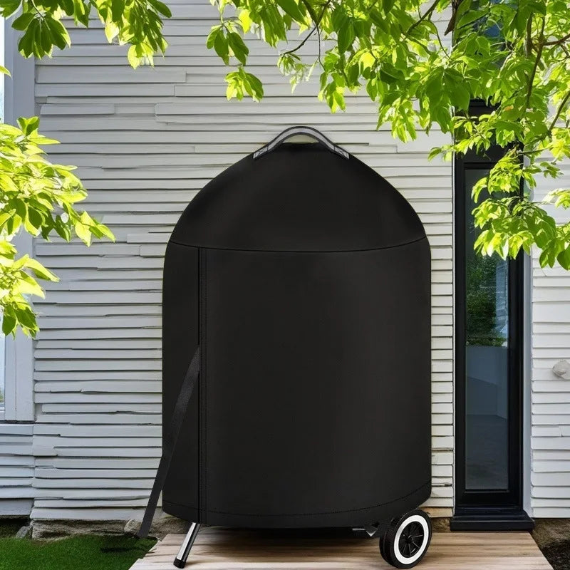 26.5x36 inch Cylindrical BBQ Cover With Top Handle,210D Outdoor Oven Grill Cover Waterproof Protection Hood Round Grill Cover