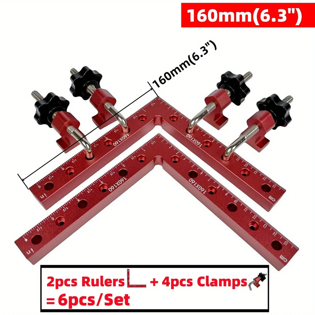 3/6pcs 90 Degree Positioning Squares Right Angle Clamps - Aluminum Alloy Carpenter Corner Clamping Square Tool
