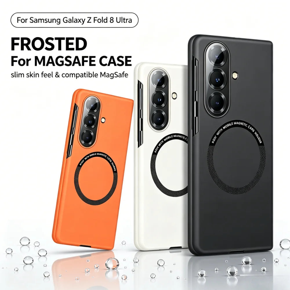 Ultra Slim Skin Feel Frosted Magnetic Case for Samsung Galaxy Z Fold 8 Ultra 7 6 5 4 3 for Magsafe Hard PC Shockproof Back Cover