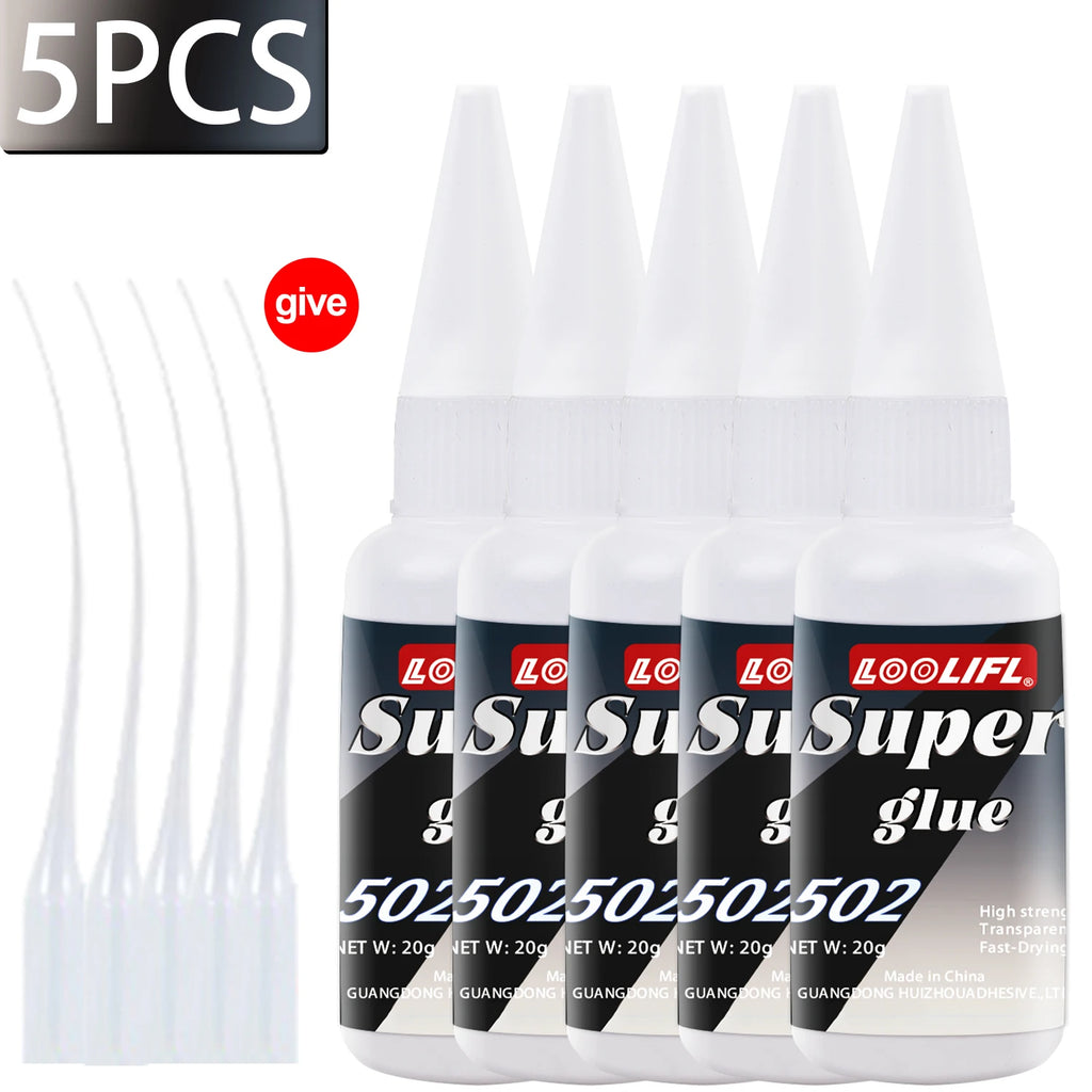 502 Super Glue extra strong Cyanoacrylate Universal Quick-drying Instant Adhesive Leather RubberWood Metal Bond Liquid Glue Tool