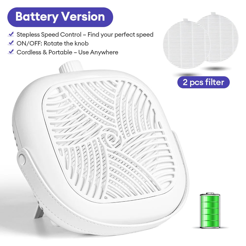 5300RPM Turbine Brushless Nail Dust Vacuum Flat Upright Dual Use Foldable Nail Dust Extractor with Removable Filter Vacuum Fan