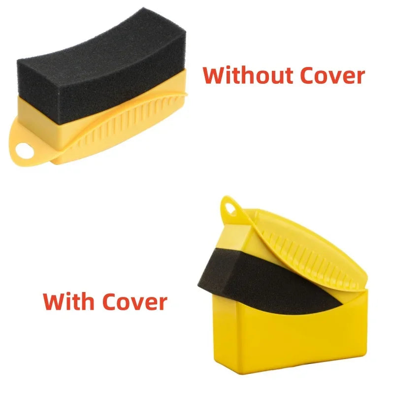 Car Wheel Polishing Waxing Sponge Brush ABS Car Tire Washing Cleaning Brushes Contour Detailing Dressing Applicator Pad