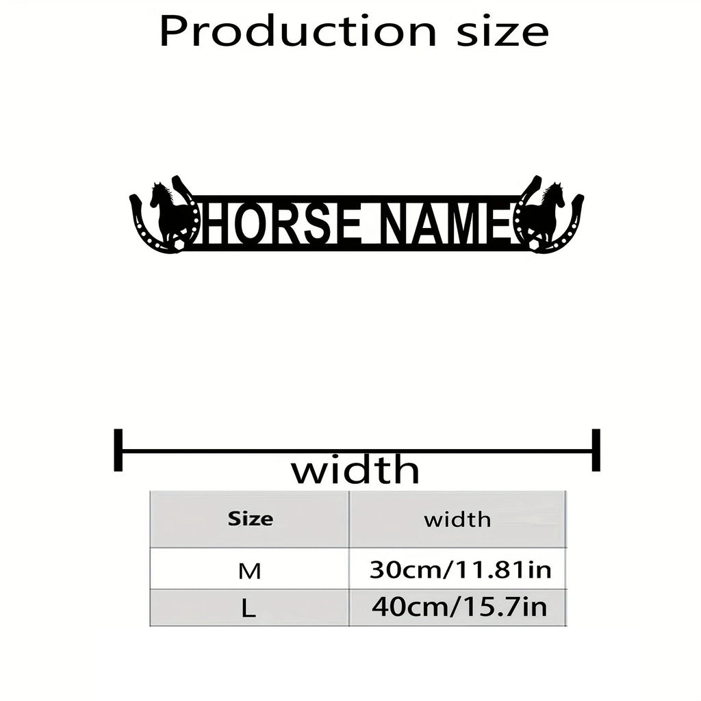 [Customizable Metal Sign] Customizable 2D Flat Metal Horse Stable Sign | Personalized Name/Number Wall Art Decor for Farm