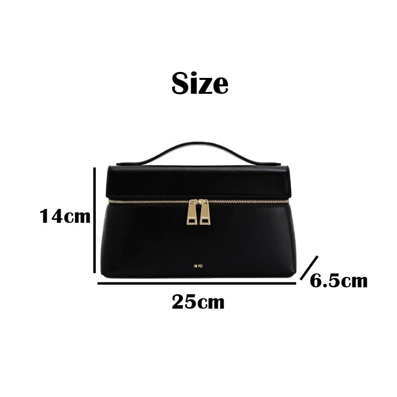 JW PEI Premium genuine leather handbag,Minimalist style Women's Shoulder Bag with zipper.Fashion Lightweight Crossbody bag.