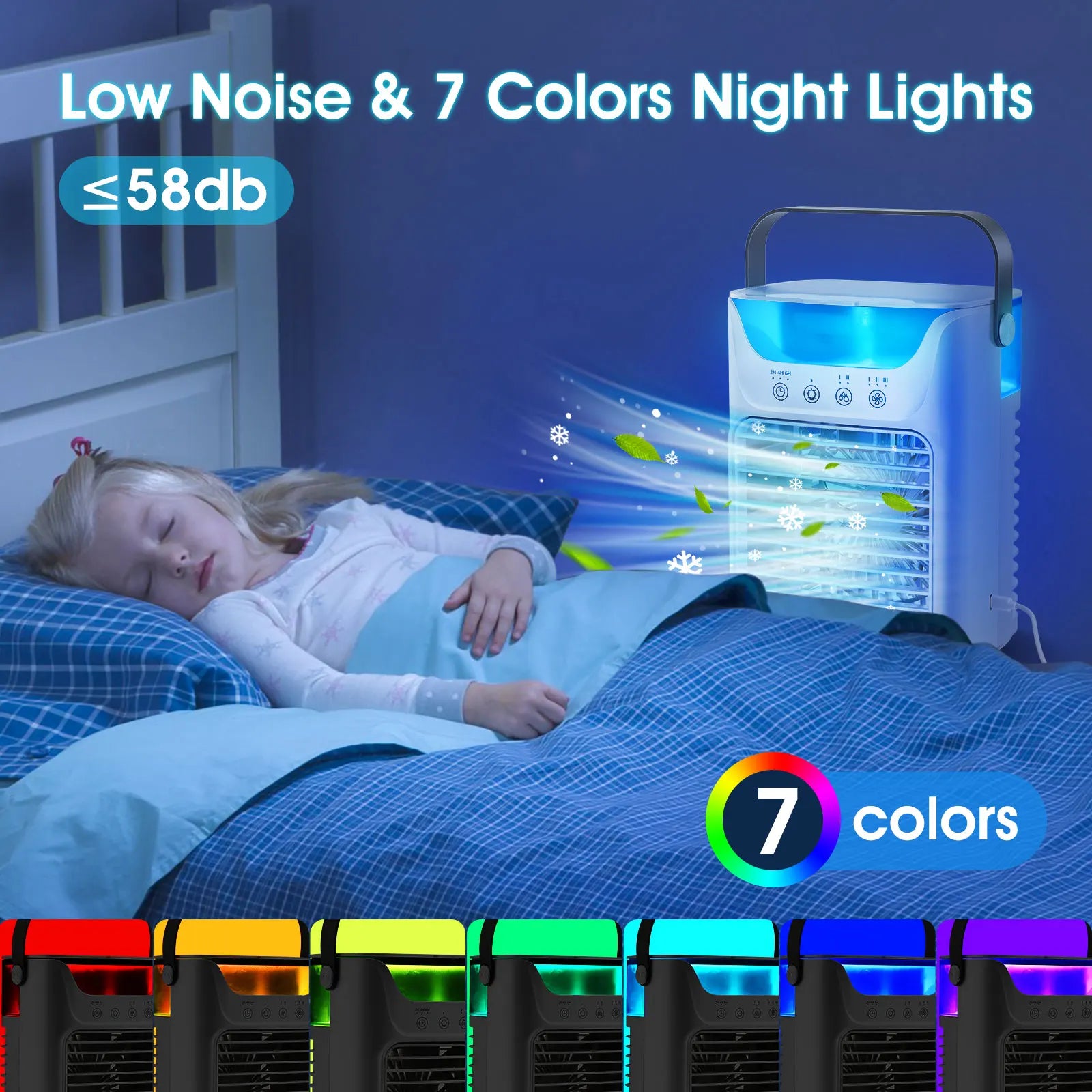 Portable Humidifier Cooling Fan Air Conditioner Desktop Fan Water Tank Small Air Cooling Fan for Home Bedroom Small Personal Fan