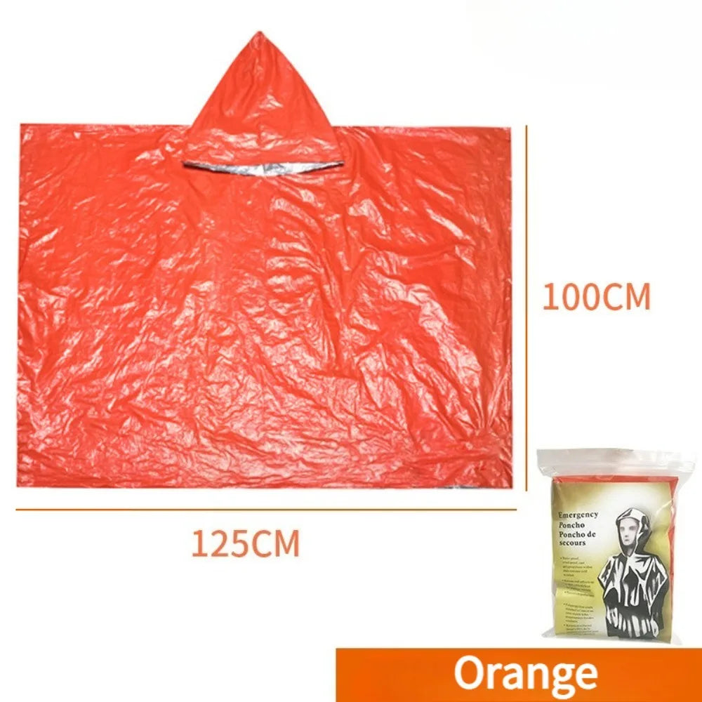 1pcs Outdoor First Aid Survival Raincoat Camping Wilderness Emergency Insulation Warm Gear Body Protection Survival Blanket