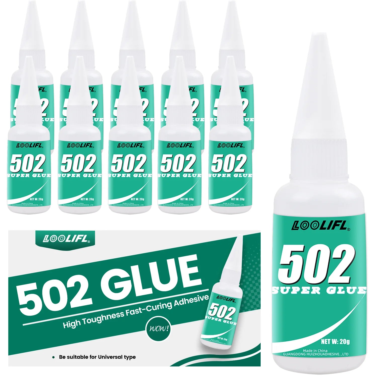 Strong Adhesive, Welding Glue, 502 Glue, Quick-Drying in Three Seconds, Transparent Office Glue, Fast-Drying, Strong, Suitable for Various Material Surfaces: Plastic, Glass, Acrylic, Metal