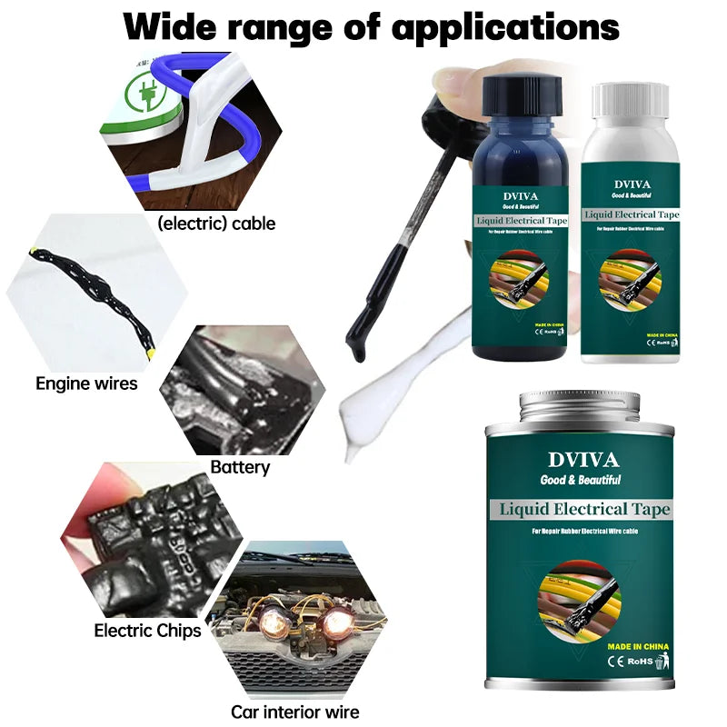 Strong Liquid Electrical Tape Repair Rubber Electrical Wire Cable Coat High Temperature Resistant Glue Home Insulation Adhesives