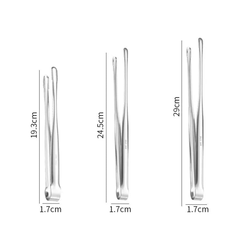 304 Stainless Steel Grill Tongs Food Clip BBQ Steak Clip Bread Tong Cooking Utensils Party Non-Slip Kitchen Gadgets Accessories
