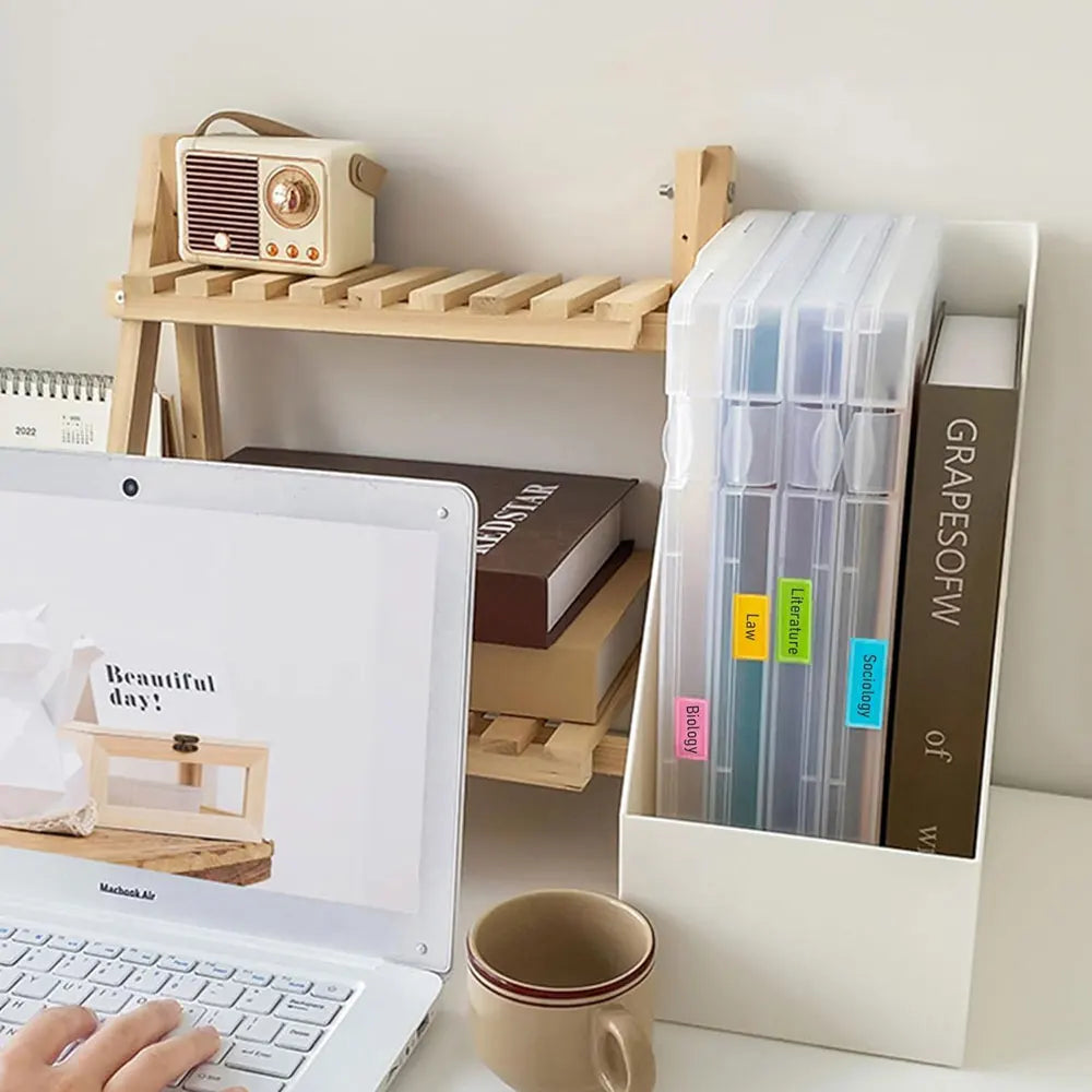 1pc transparent A4 portable project box, plastic document organizer, clipboard paper storage box