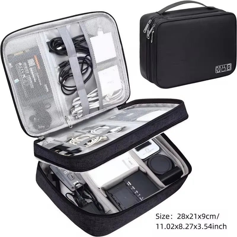 Electronics Organizer Bag Waterproof Carrying Pouch Travel Bag Universal Cable Organizer Electronics Storage Bag Accessories