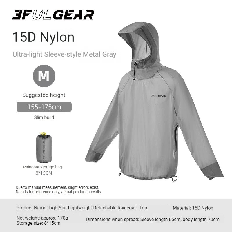 3F UL GEAR Lightweight Split-type Raincoat Rain Pants Outdoor Hiking Cycling Off-road Mountaineering Rain Gear For Men And Women