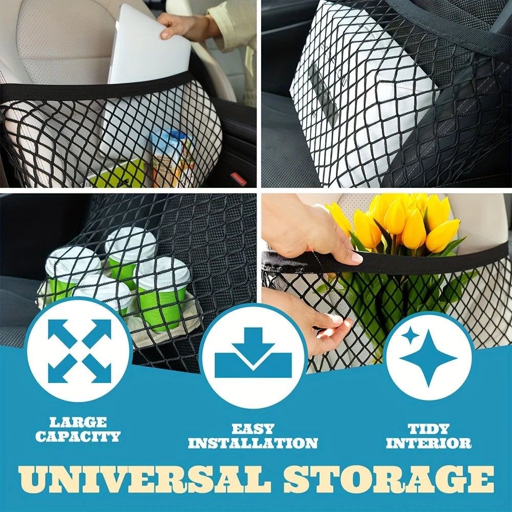 50*40cm Car Seat Net, Strap Design, Black, Universal for Car, SUV, Truck