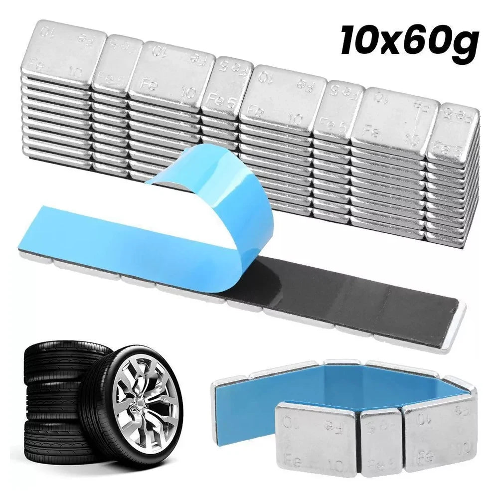 10pcs Car Wheel Balancer Adhesive Wheel Balancing Weight Strips Lead Free Stick On 60g Top Quality