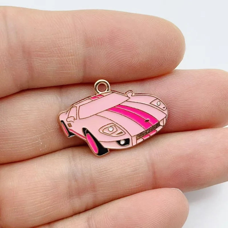 10Pcs Colorful Sports Car Enamel Charms Cool Racing Car Alloy Pendant For DIY Bracelet Necklace Keychain Jewelry Making Supplies