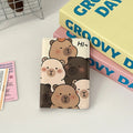 PU Leather Capybara Passport Holder Cartoon Ultra-thin Passport Bag Multi-function Portable Credit Card Wallet