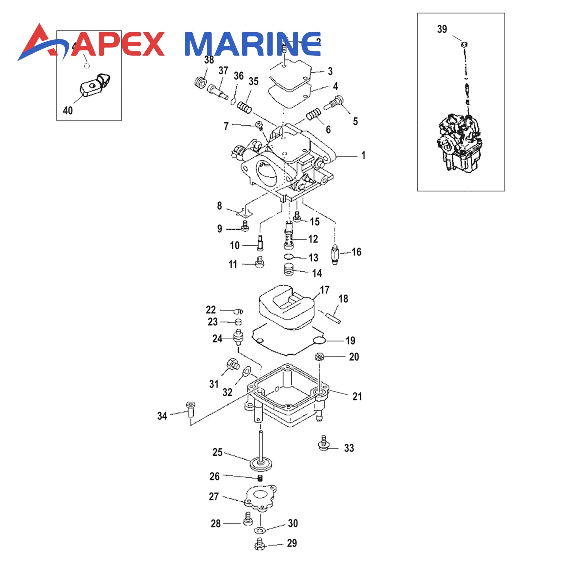 3V1-87122-0 Carburetor Repair Kit Fits for Tohatsu Nissan 4-Stroke Outboard Engine MFS NSF 8 9.8 HP Replaces 3V187122M