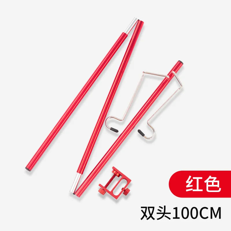 Outdoor Camping Hiking Aluminum Alloy Foldable Lamp Post Pole Portable Fishing Hanging Light Fixing Stand Holder Lantern Stand