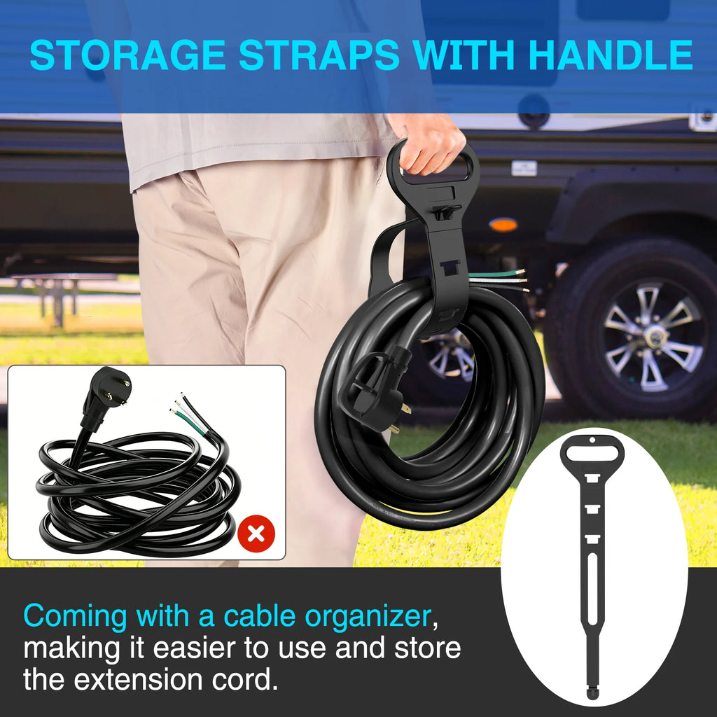 Iron Forge Cable 30 Amp RV Replacement Cord 10/15/25ft - 10/3 RV Extension Cord 10 Foot NEMA TT-30P to Open End 3 Wire - Heavy Duty 10 Gauge STW RV Cord