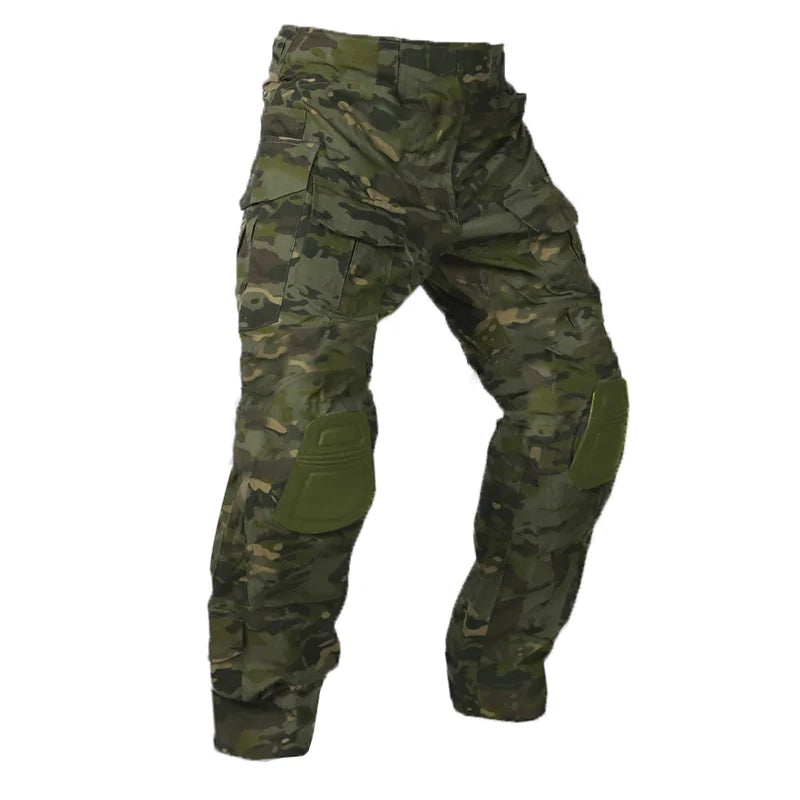 Multicam Pants +Knee Pads Men Tactical Combat Cargo Camo Trousers Trainning Hunting Clothes Quick Dry Breathable Sport Pants