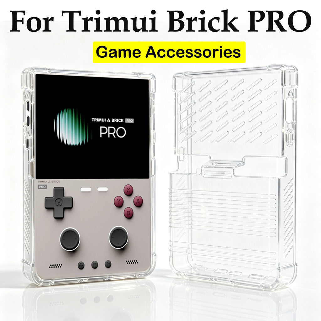 Clear TPU Protective Cover Game storage bag Tempered Glass Non-slip Protective Case Shockproof for Trimui Brick PRO