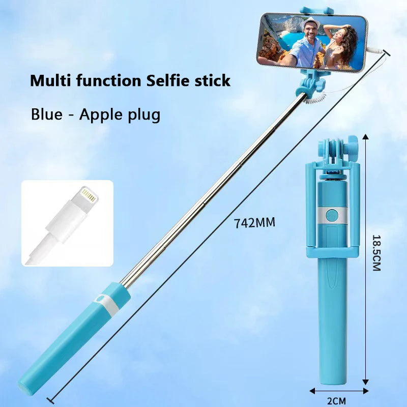 New Wire Controlled Selfie Stick Suitable Type-C Plug Mini Portable Selfie Stick