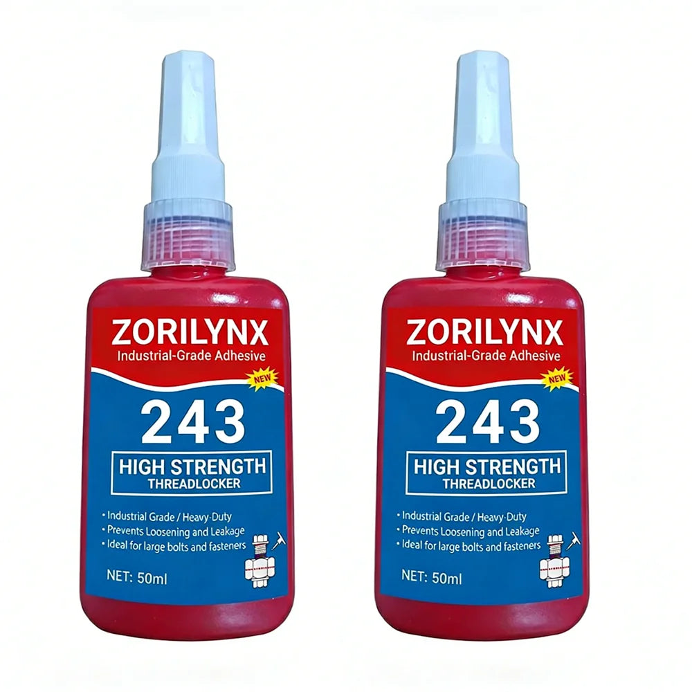 243 Threadlocker 50ml High Strength Blue Adhesive Oil Resistant Anaerobic Glue for Screw Lock Metal Bolt Nut Seal  ZORILYNX