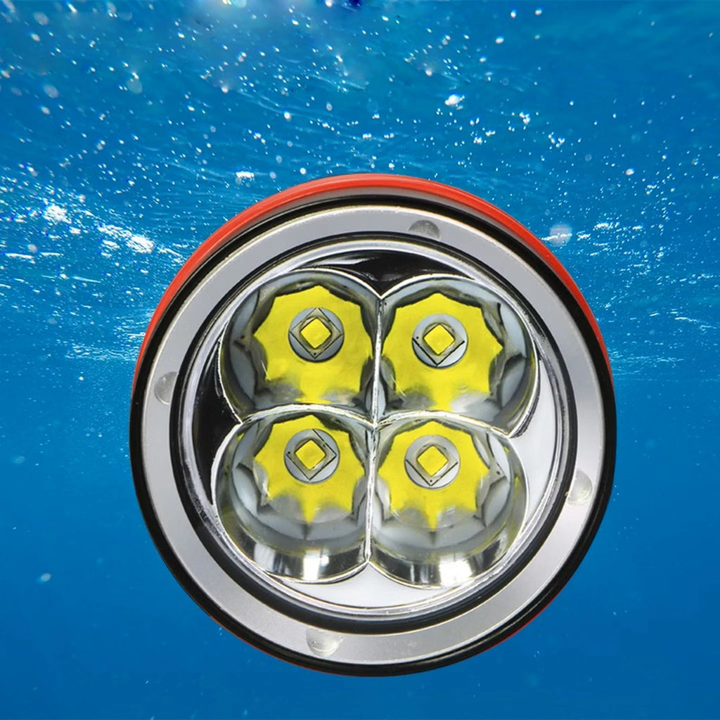 ARCHON DY02 Professional Diving Flashlight White/Yellow 4*Cree LEDs Scuba Diving 4000 Lumens Torch for Underwater Exploration