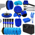 28pcs Car Wash Detail Kit, Multi-Purpose Drill Brush Set, Dust Removal Brush, Waxing Sponge Pad, Professional Car Care Kit